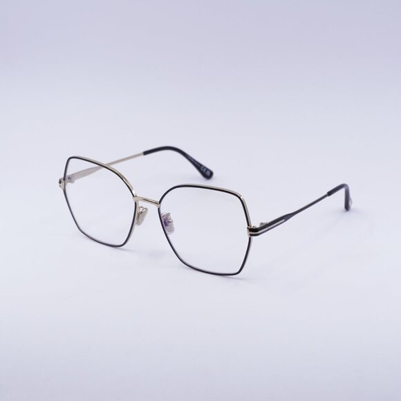Tom Ford FT5876-B 032 Eyeglasses Pale Gold/Black 56mm Butterfly Frame - Picture 8 of 10